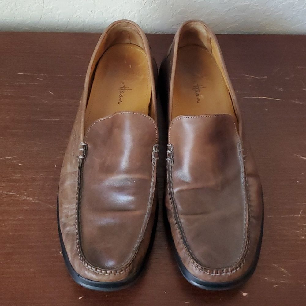 Cole Haan Air Dempsey Brown Leather Moc Toe Loafers - Men's 10.5